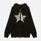 Star Pattern Embroidered Hoodie