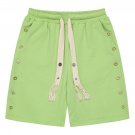 Metal Snap Button Drawstring Shorts