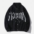 Mottled Letter Print Jacket