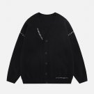 Line Weaving V-neck Cardigan