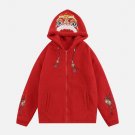 Lion Embroidery Sherpa Winter Coat