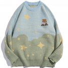 Little Bear Badge Stitching Knit Sweater