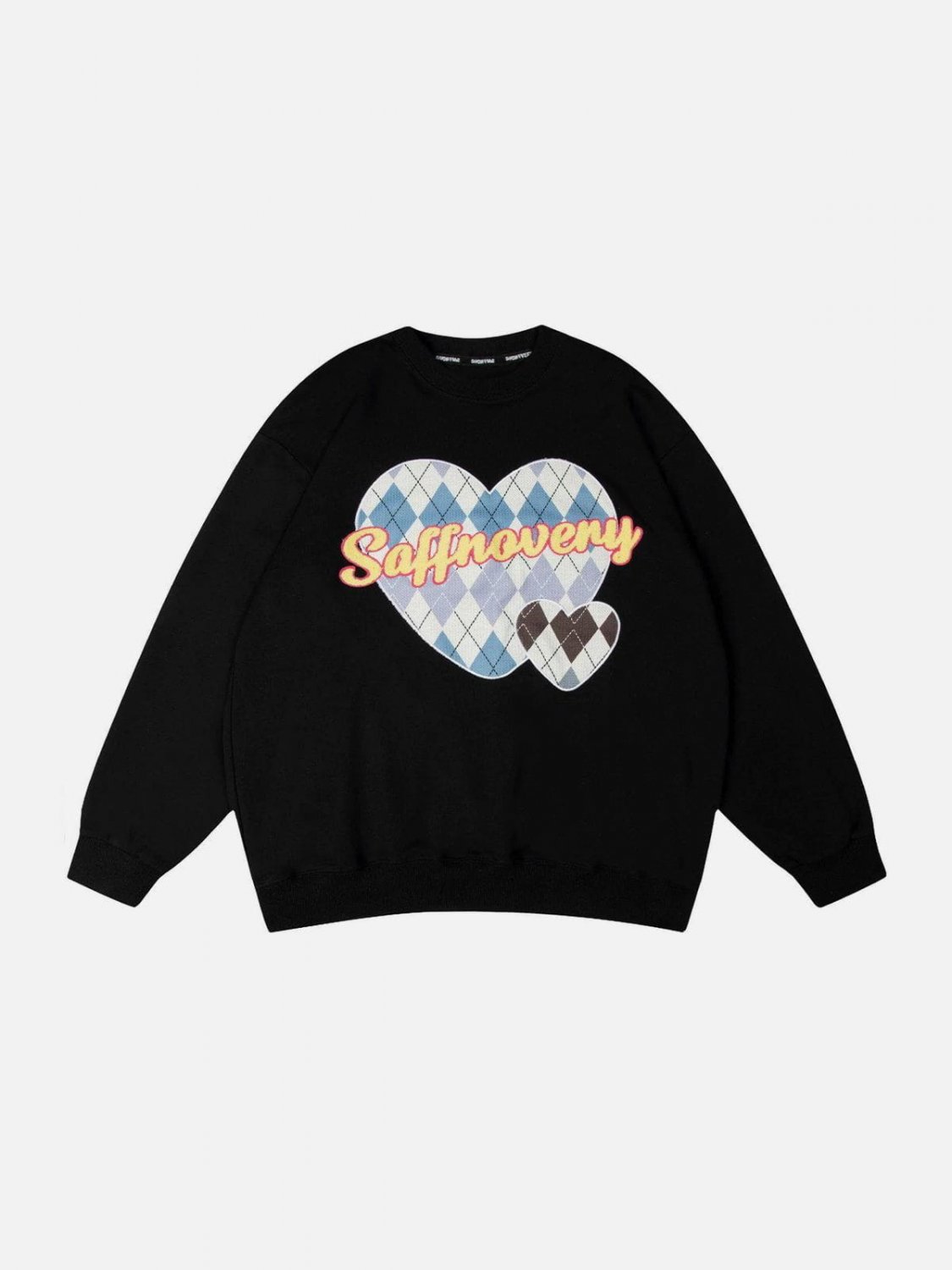 Love Plaid Patch Sweatshirt