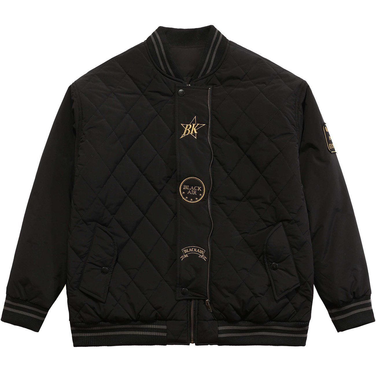Rhombus Embroidered Winter Coat