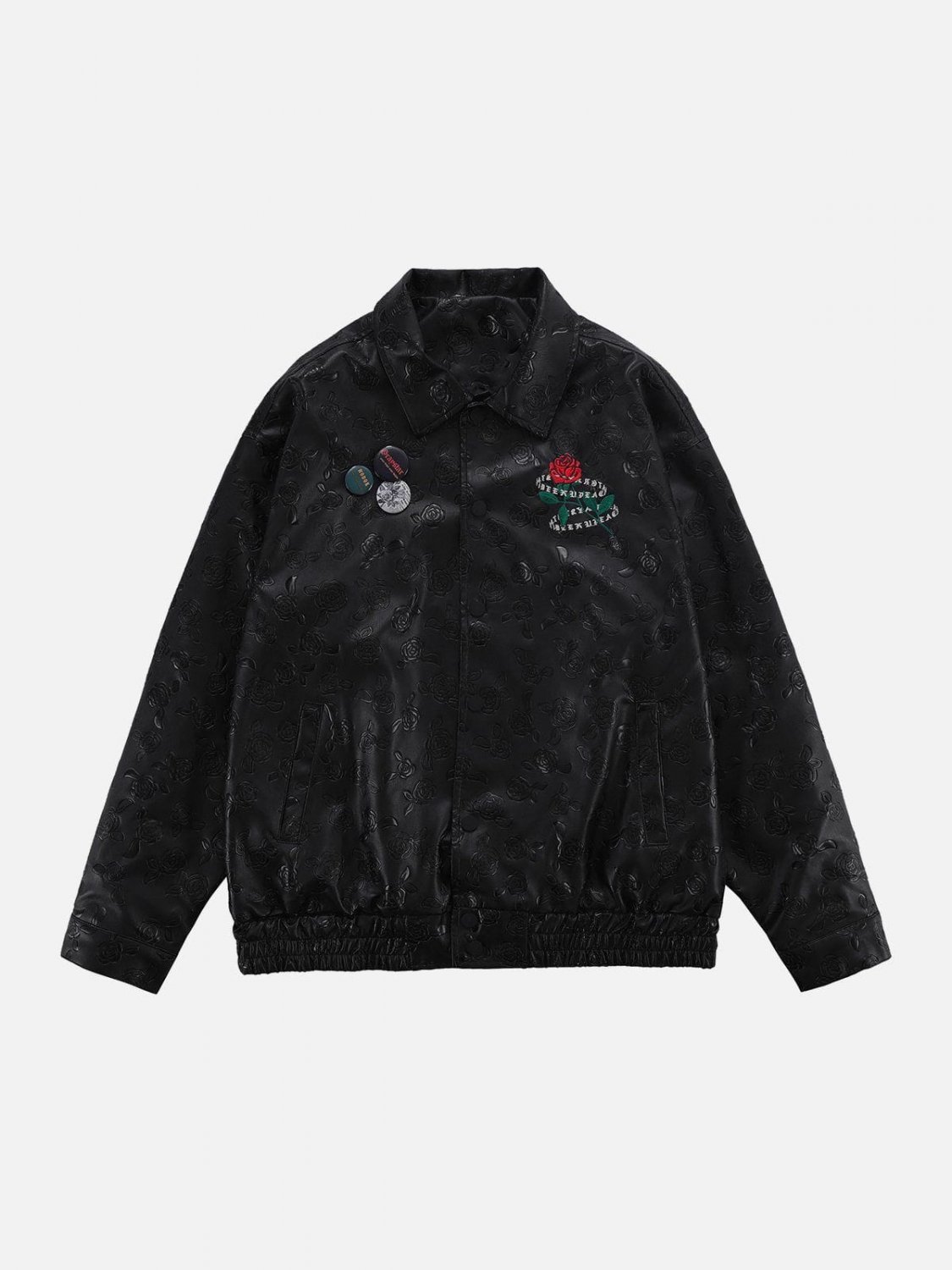 Rose Embroidery Brooch Jacket