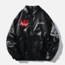 Rose Embroidery Leather Jacket