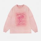 Rose Print Suede Sweatshirt
