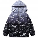 Shark Full Print Hood Puffer Jacket