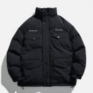 Pocket Letter Print Winter Coat