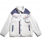 Pockets Patchwork Embroidered Color Block Jacket