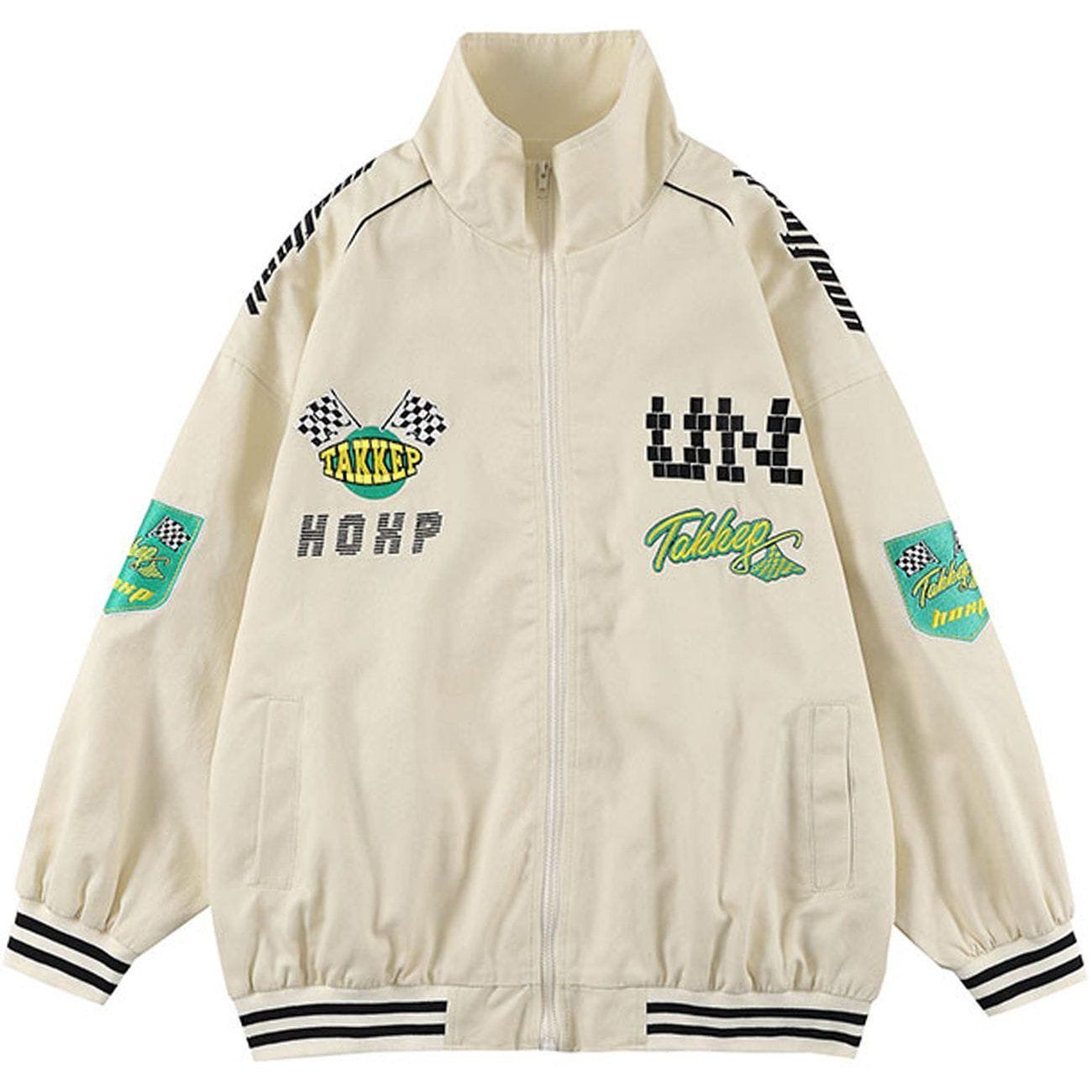 Print Stitching Winter Coat