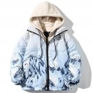 Printed Snow Mountain Hooded Puffer Jacket