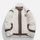 PU Leather Patchwork Sherpa Coat