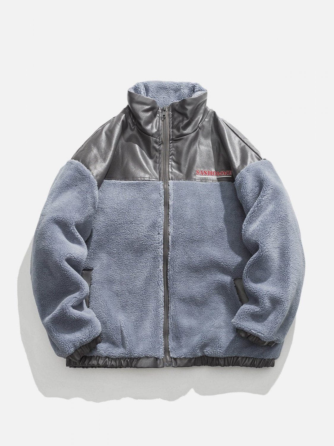PU Patchwork Sherpa Jacket