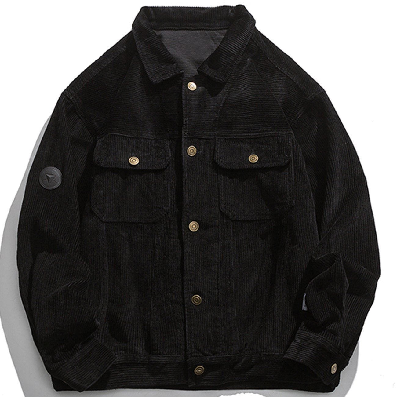Pure Color Corduroy Jacket