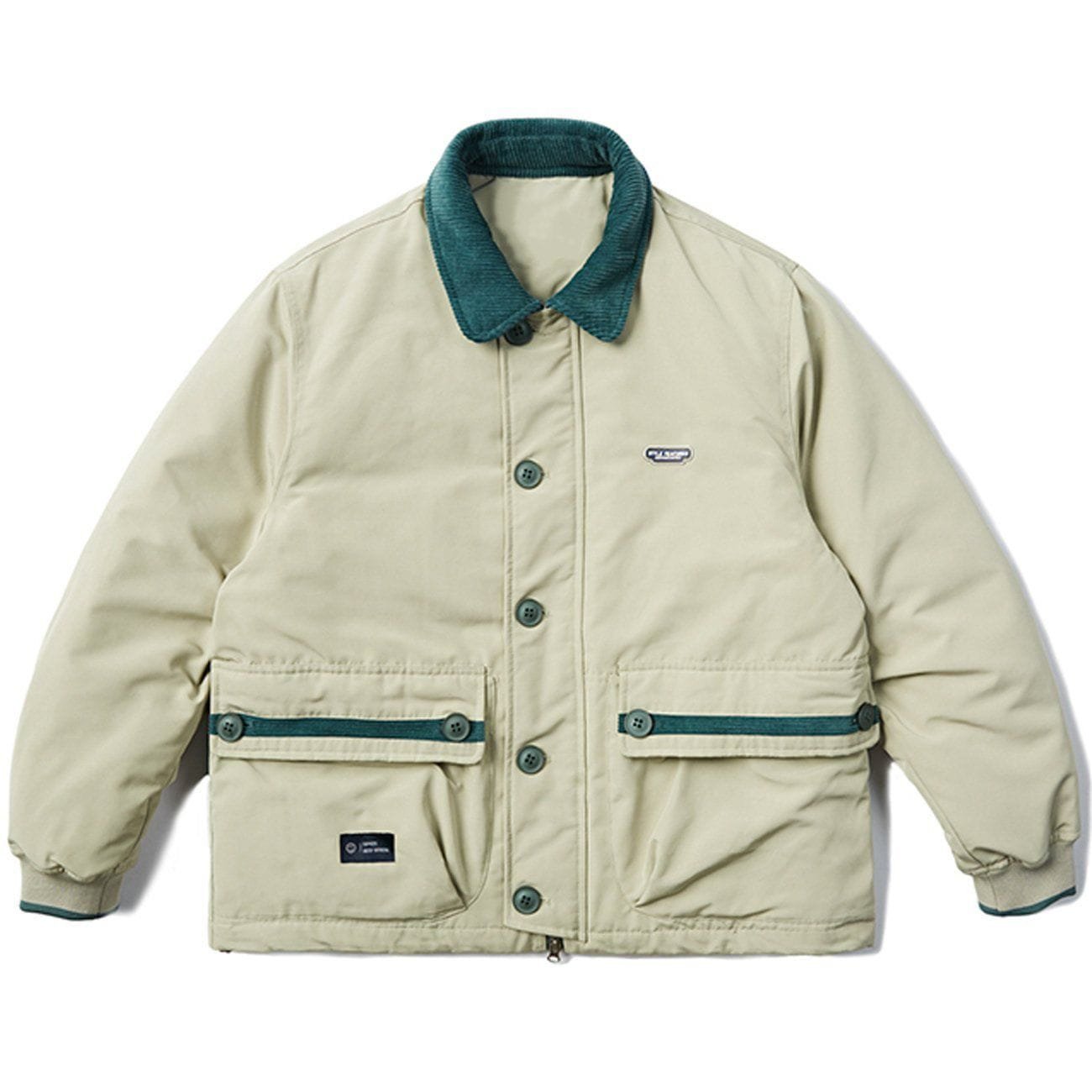 Pure Color Stitching Puffer Jacket