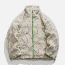 Puzzle Embroidered Contrast Puffer Down Coat