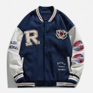 R baseball Embroidery Varsity Jacket