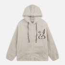 Rabbit Embroidery Sherpa Coat