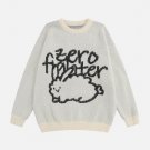 Rabbit Jacquard Mink-effect Knit Sweater