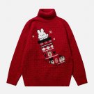 Rabbit Moose Embroidery Sweater
