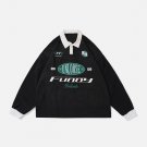 Racing Themed Printed Polo Sweatshirt
