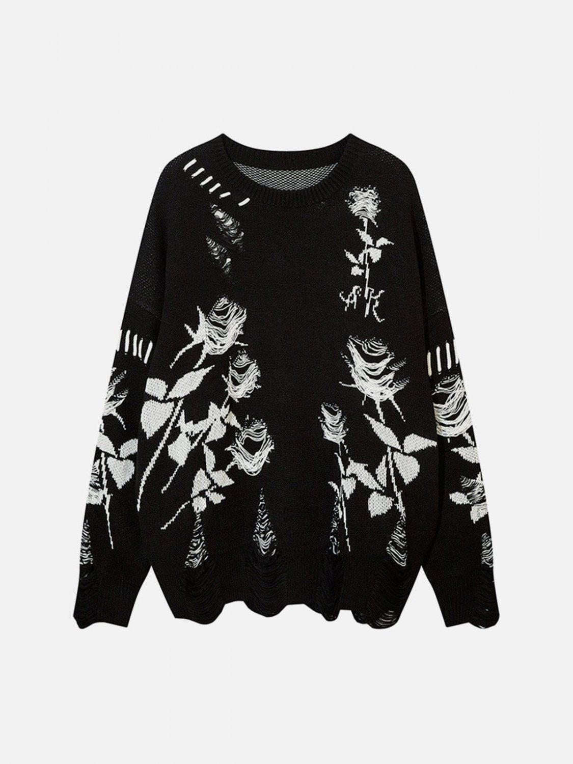 Raw Edge Rose Sweater