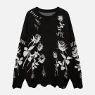 Raw Edge Rose Sweater