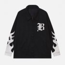 Patchwork Flame Zip Up Jacket