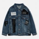 Patchwork Letter Print Denim Jacket