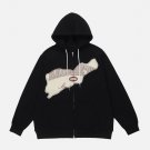 Patchwork Letter Print Hoodie