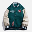 Patchwork Letter Print Leather Jacket