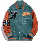 Patchwork Letters Embroidery Corduroy Jacket