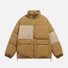 Patchwork Pockets Winter Coat