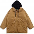 Patchwork Splicing Hooded Winter Coat