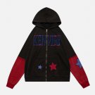 Patchwork Star Zip Up Hoodie