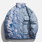 Patchwork Tie Dye Print Winter Coat