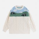 Patchwork Twist Knit Sweater