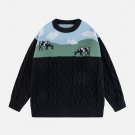 Patchwork Twist Knit Sweater