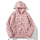 Pearl Disc Buckle Hood Winter Coat