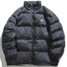Pixel Heart Letter Print Winter Coat