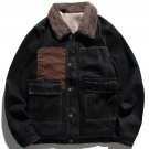 Patchwork Distressed Denim Winter Coat