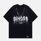 Letter Shadow Chain Decoration Tee
