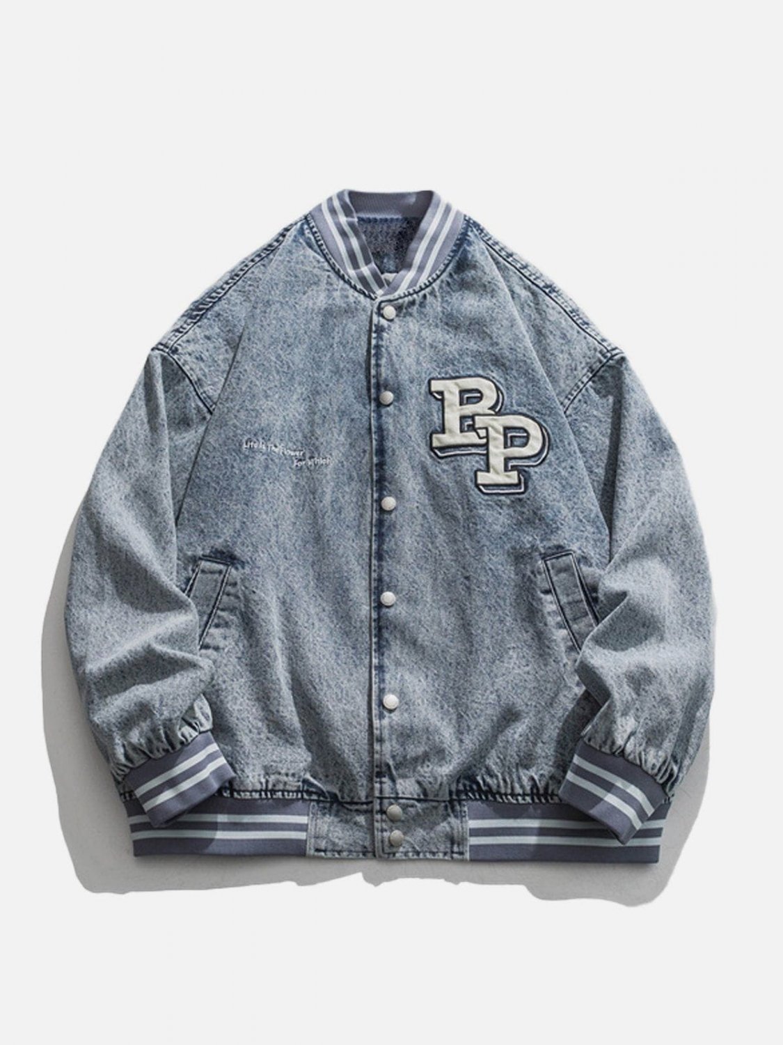Letter Splicing Denim Jacket