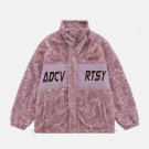 Leopard Print Flocked Sherpa Coat