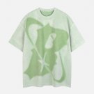 Letter B Star Pattern Suede Tee