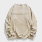 Letter Embossed Suede Sweatshirt