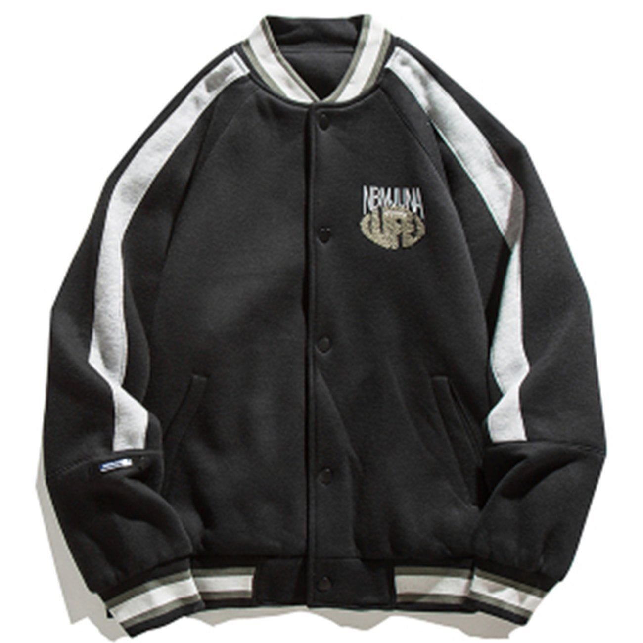 Letter Flocking Color Matching Winter Coat