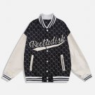 Letter Grid Patchwork Jacket