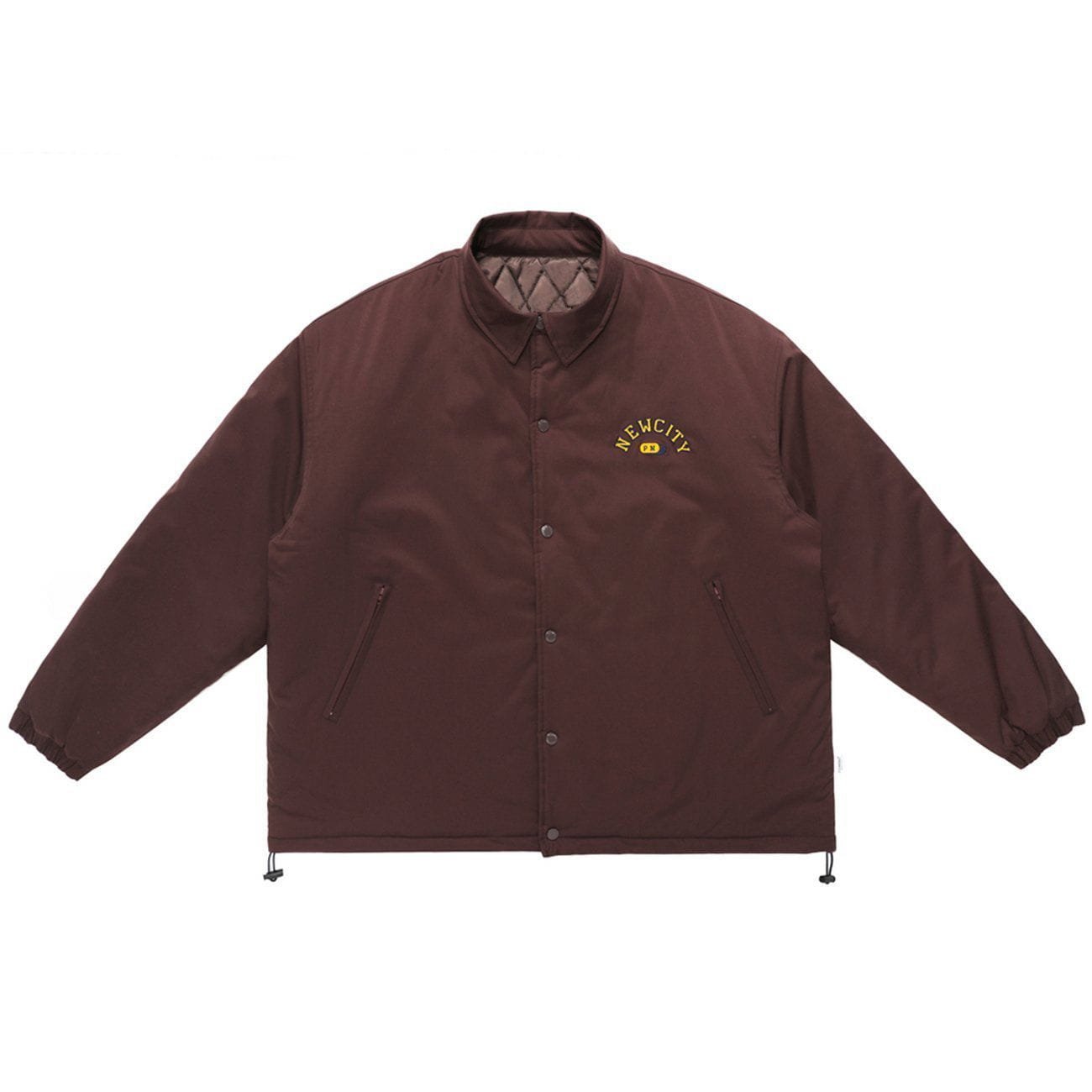 Letter Print Cargo Winter Coat